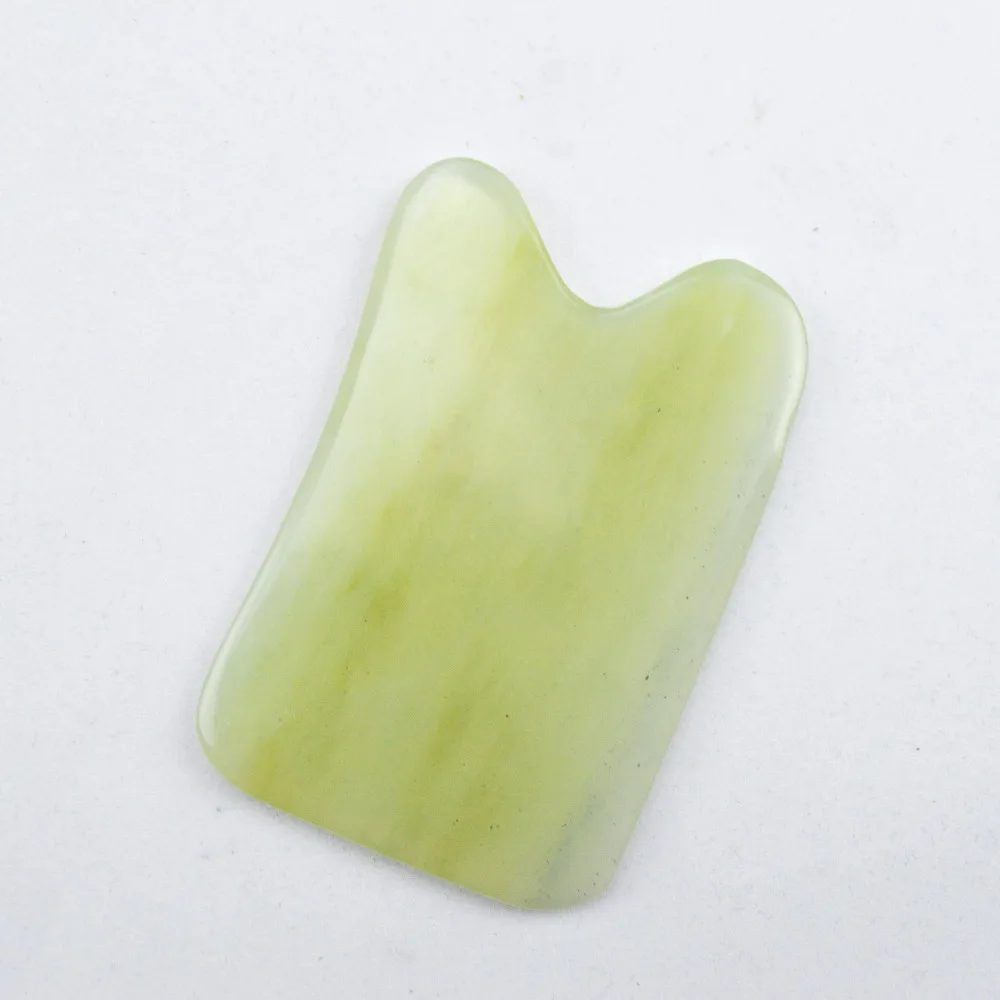 100% Natural light green jade guasha board massage tool facial treatment scraping tool for body health care 100% Natural light green jade guasha board massage tool facial treatment scraping tool for body health care