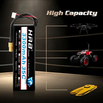 

F-Cloud HRB Lipo Battery 3S 11.1V 3300mAh 35C RC Car Hard Case For 1/10 RC Car Boat 350 QX2 QX3 Quadcopter