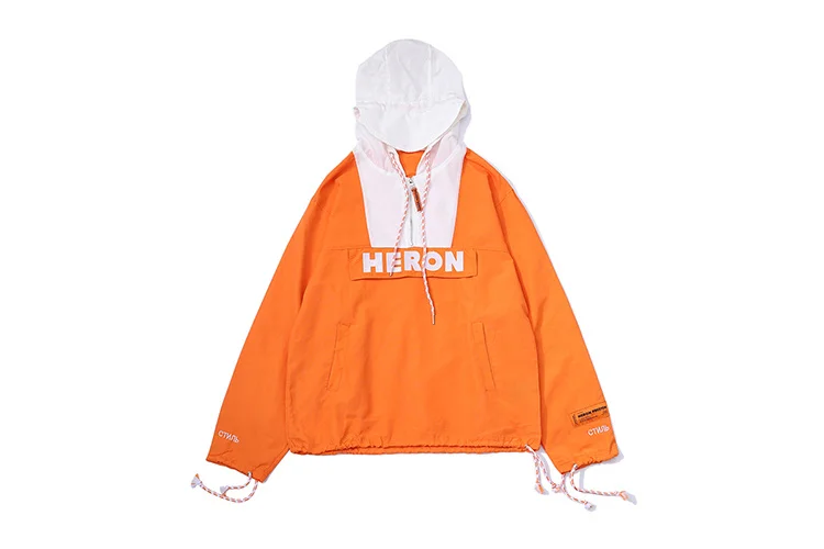 2018 Best Quality Heron Preston Logo Embroidery Half Zipper Women Men Jacket Windbreaker Hiphop Streetwear Men Jacket Waterproof