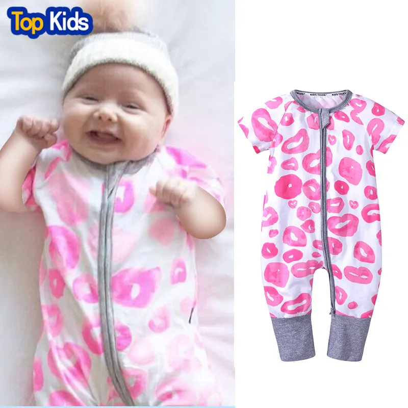 Summer Style Baby Boy Zipper Romper Newborn Clothes pajamas New Born