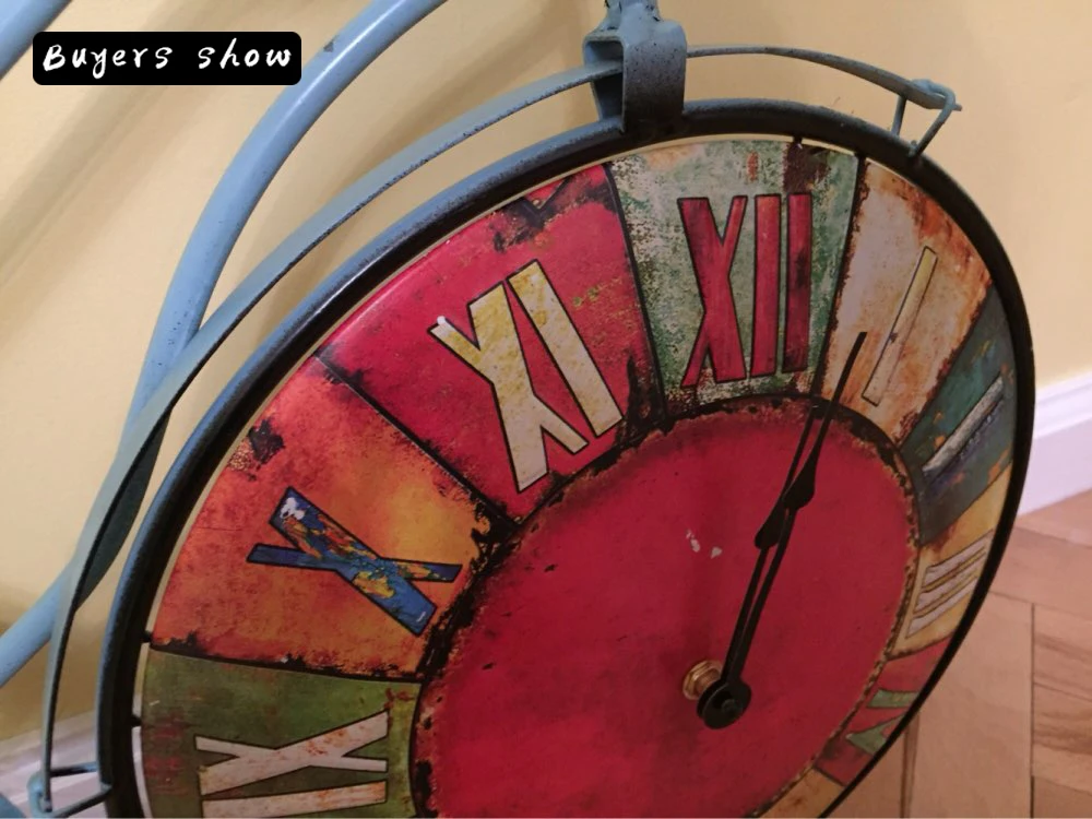 American Retro Bedroom Wall Clock Bicycle Personality Decorative Mural Decorations Home Decoration Accessories Housewarming Gift