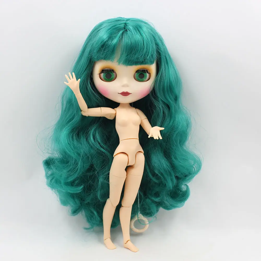 Кукла Blyth ICY DBS с обнаженными суставами зелеными вьющимися волосами и матовым