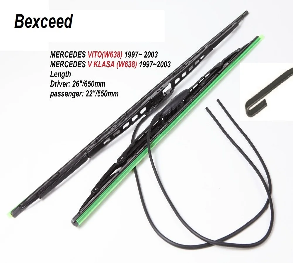 Bexceed of (26"+22") 1 Set High Quality Rubber Windshield Car Wiper