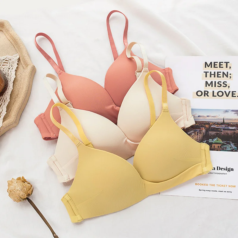 

Roseheart Summer Women Fashion Sexy Lingerie Set Padded Bras Wireless Bras Panties One-Piece Bra Sets Women Underwear A B
