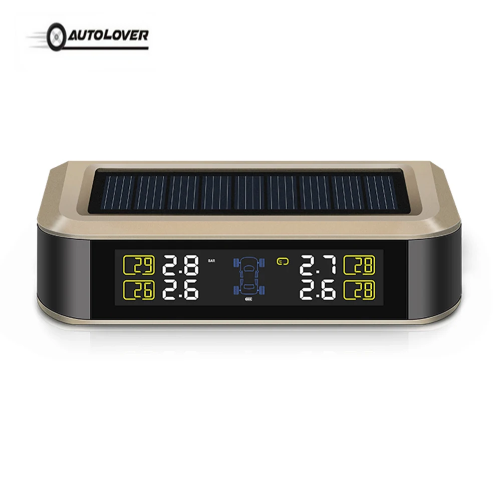 

Portable Solar TPMS Tire Pressure Monitoring System With Internal/External Sensor Smart TPMS Tire Pressure Alarm
