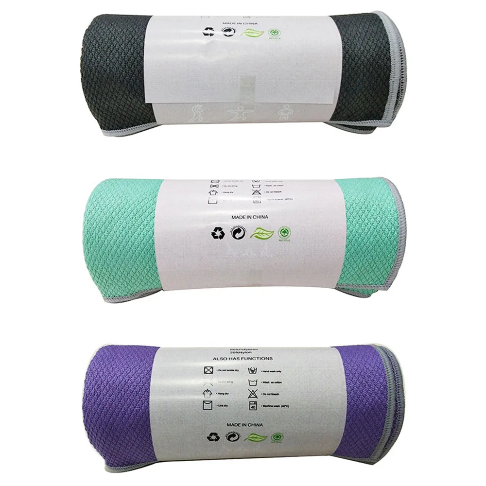 Non Slip Yoga Mat Cover Towel Anti Skid Microfiber Yoga Mat Size 186cm