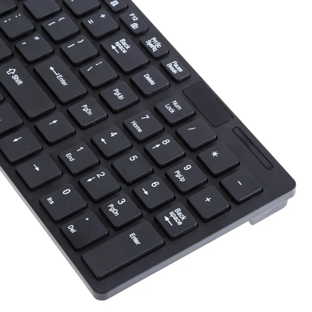 Kemile 2,4G Ультра тонкая беспроводная клавиатура и мышь комбо Великобритании макет для ПК ноутбука-черный/белый