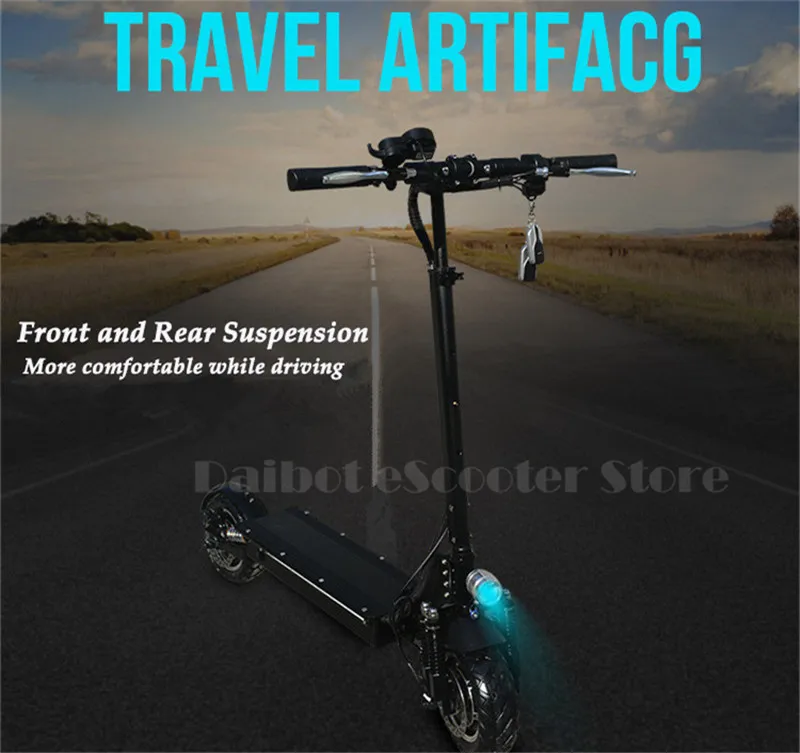 Daibot Kick Scooter For Adults Two Wheel Electric Scooters Double Drive 2400W Four Suspension Powerful Electric Bike 60V         (4)