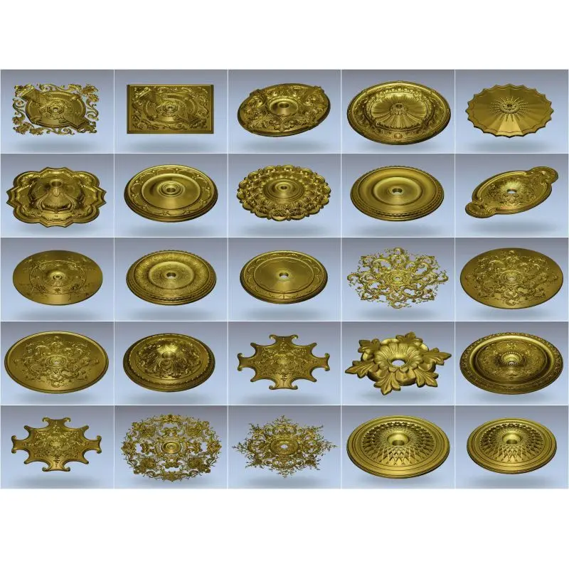 108pcs/set Decorative Round flower 3d model STL relief for cnc STL format 3d model for cnc stl relief artcam vectric aspire