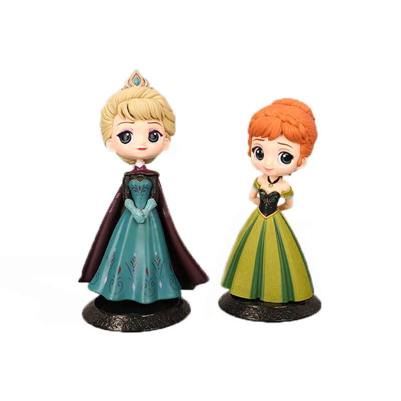 

Disney Princess Toys Q Version Cartoon Frozen Elsa Anna PVC Action Figure Collectible For Model Figurines Kids Toys Gift A26