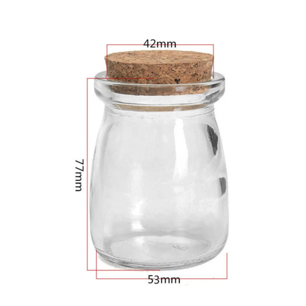 

2019 Hot 100ML Small Clear Display Glass Jars Bottle Wish Vial Container with Cork Stopper