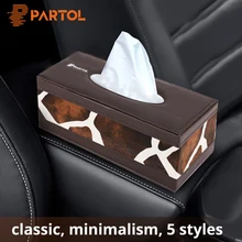 Partol PU Автомобильная ТКАННАЯ коробка, кухня, ванная, офис авто контейнер для салфеток Полотенца футляр для бумажных салфеток автомобильный солнцезащитный козырек держатель 2 Стиль