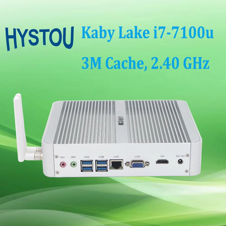 Lowest Price Hystou Newest Kaby Lake 7th Gen i3-7100u Mini Desktop Computer 3M Cache, 2.40 GHz Fanless Mini PC VGA +HDMI USB 3.0 Lowest Price Hystou Newest Kaby Lake 7th Gen i3-7100u Mini Desktop Computer 3M Cache, 2.40 GHz Fanless Mini PC VGA +HDMI USB 3.0