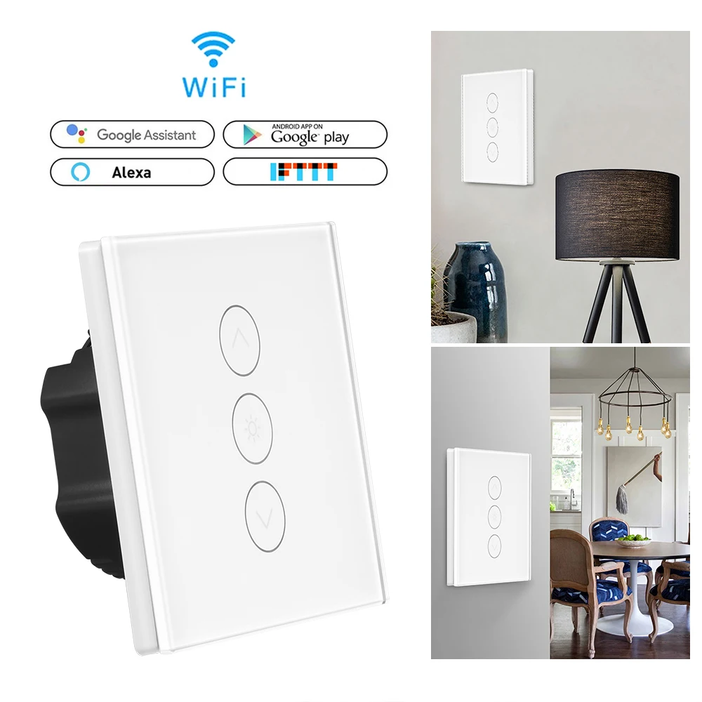 Беспроводной переключатель AC100V 240V плавным затемнением WiFi выключатель света в