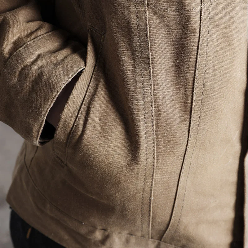 80% OFF WT-0006 Read Description! Asian size good quality cotton canvas wax water proof jacket