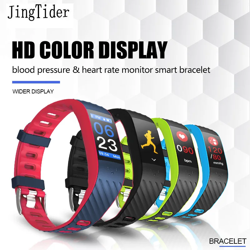 Color Screen Sport Smart Bracelet P4 0.96 inch Blood Pressure Heart Rate Monitor Bluetooth Band Wristbands For Android IOS | Электроника