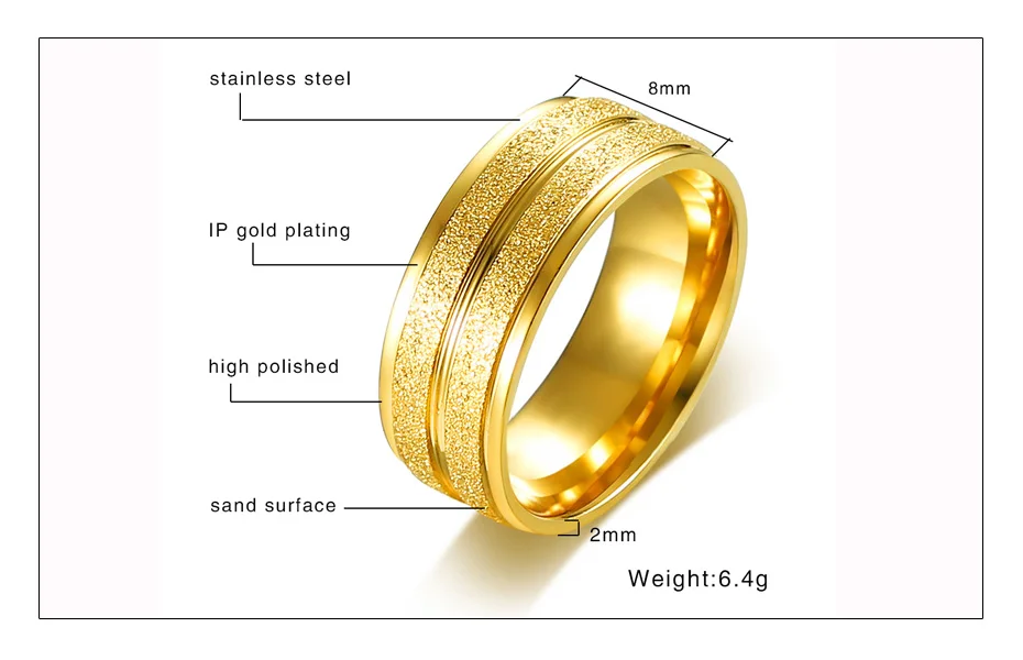 Meaeguet High Quality Stainless Steel Rings For Women Men Dull Polish Ring Wedding Wands Engagement Ring Jewelry (6)