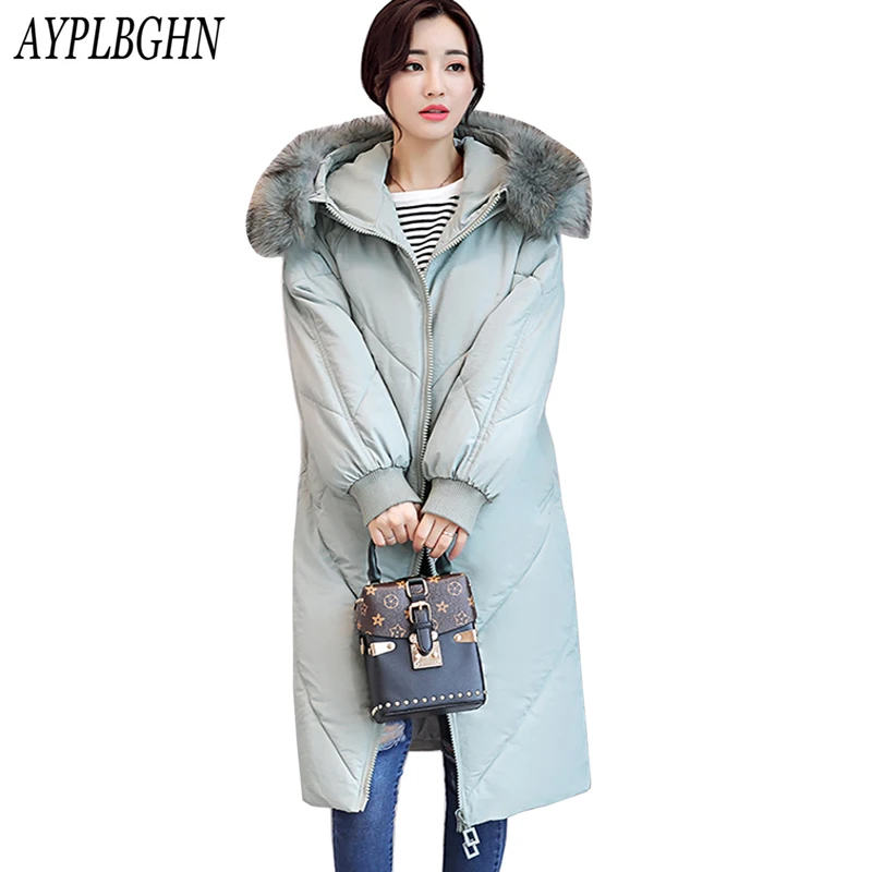 Casual New Long Parkas Female font b Women b font Winter Coat Thickening Cotton Winter font