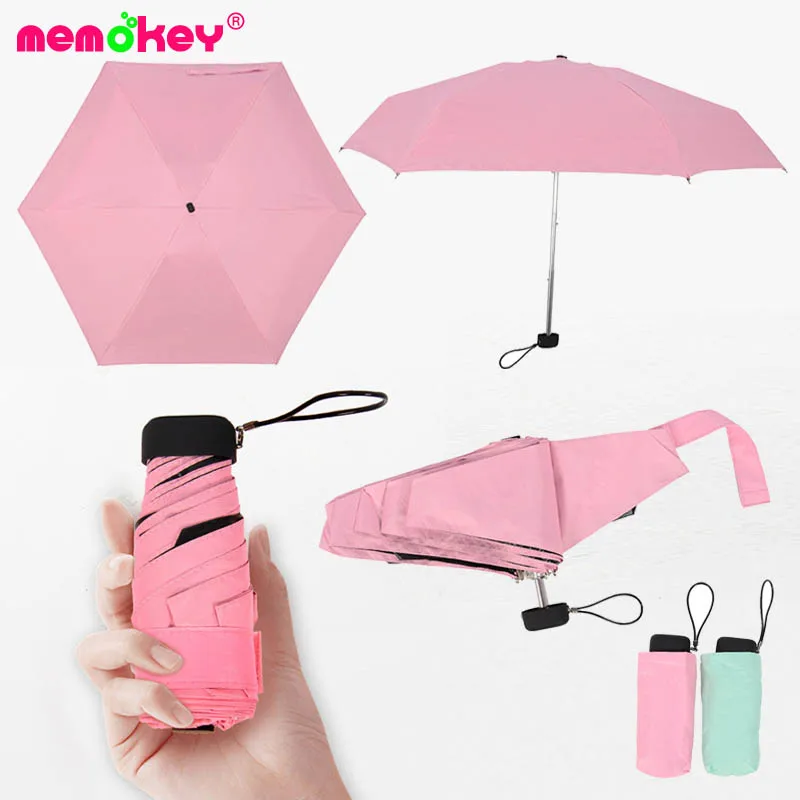 

Memokey Mini Small Umbrella Folding Umbrella Pocket Women Kids Umbrella Anti-UV Women's Umbrella Sunny Rainy F