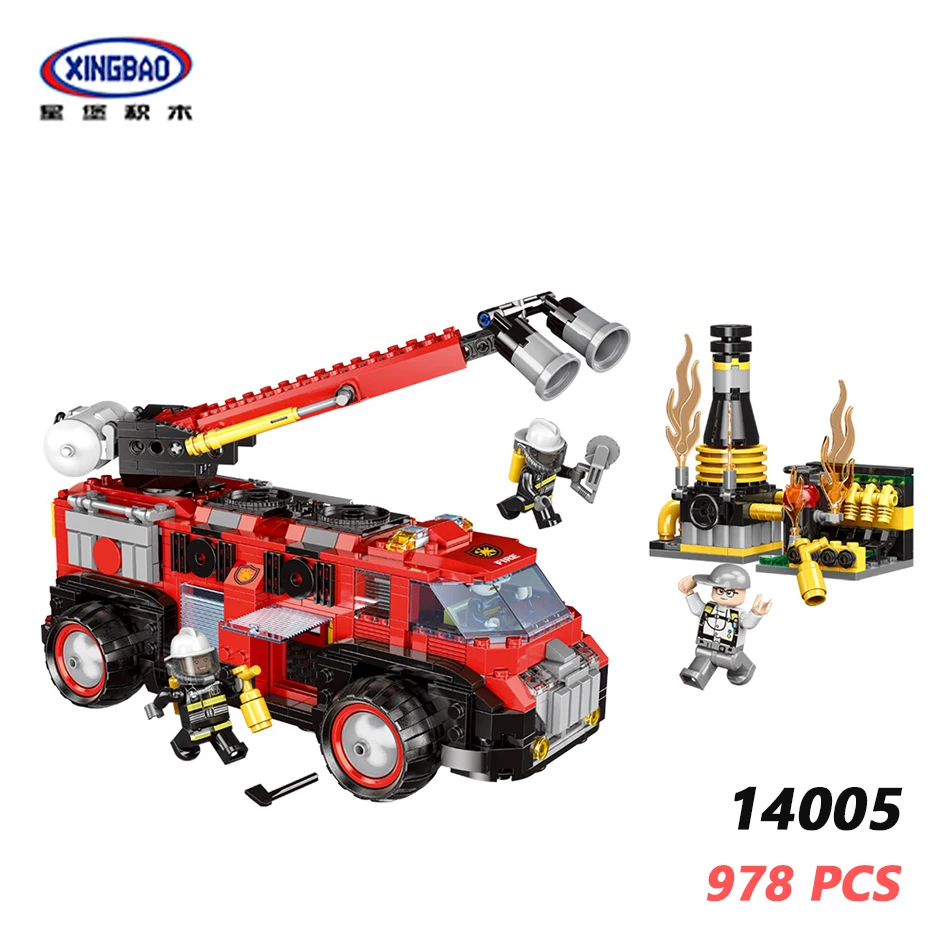 

XINGBAO 14005 City Fire Fighting Series Pumper Set Building Blocks Industrial Fire Truck Model Compatible LegoINGlys Firefighter