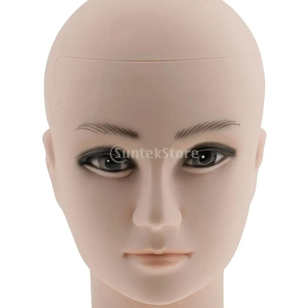 Professional Bald Manikin Cosmetology Training Head for Wigs Making and Display Doll Mannequin Model with a Tripod Clamp