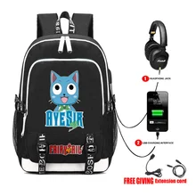 Многофункциональный USB зарядка подростков дорожные сумки для мужчин wo мужская сумка для ноутбука рюкзак для студентов для аниме рюкзак "Хвост Феи" 8 стиль