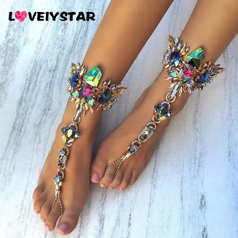 Loveiystar Новинка 2017 г. женские браслеты Роскошные стимпанк браслет на ногу пляжные