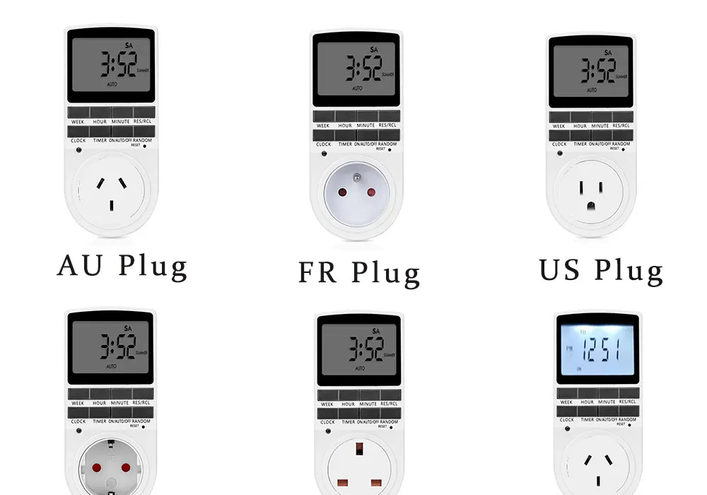 ЕС Великобритания США FR Тип Электрические 7 дней еженедельная программируемая подсветка настенный штекер цифрового соединения выключатель с таймером розетка мощность