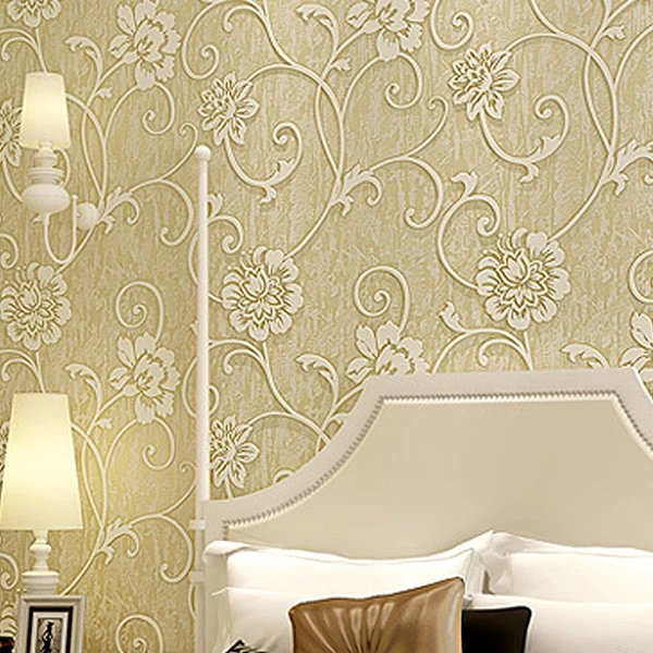 european design style living room bedroom background wallpaper 3d relief stereoscopic flocking embossing wallpaper 3d wall