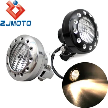 

Motorcycle Black Drilled Halo Headlight Aluminum Headlamp For Harley Honda Yamaha XS650 Cafe Racer Scramble Cruiser Custom
