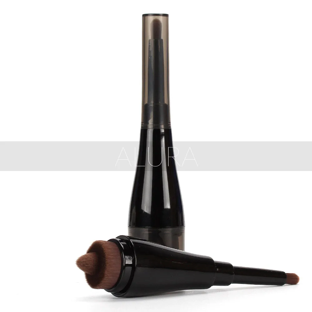 Alura Black Double end Makeup Brushes with Caps Facial Foundation