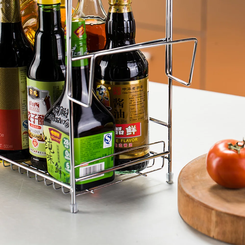  Kitchen racks landing metal 2 layer seasoning rack seasoning rack storage rack multi-functional ite - 32899779487