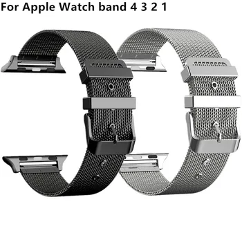 

Metal Buckle Stainless Steel strap For Apple Watch Band 4 40mm 44mm Milanese Loop Bracelet For iwatch 3/2/1 38mm 42mm Watchband