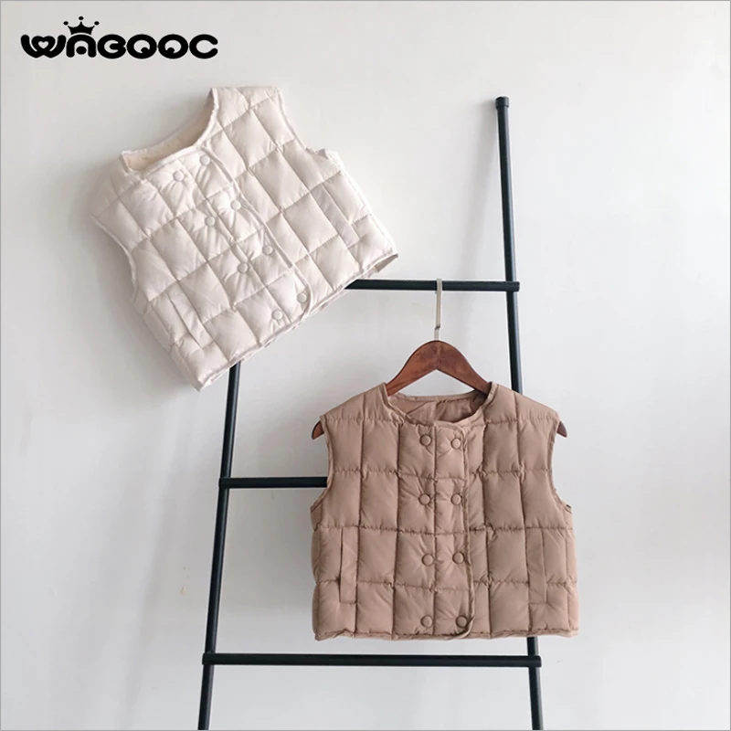 WABOOC 2018 хлопковый жилет для малышей новый стиль детский чистый цвет удобный | Мать