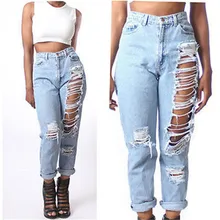 2017 Summer Women Jeans Boyfriends Hole Slim Ripped Jeans Women Jeans Denim Plus Size Pencil Pants New