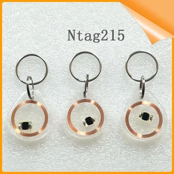 

(1000pcs/lot) NFC 215 Tags key fob NFC215 Token RFID Card 13.56MHz Keychain for All NFC Mobile Phone TagMo Switch