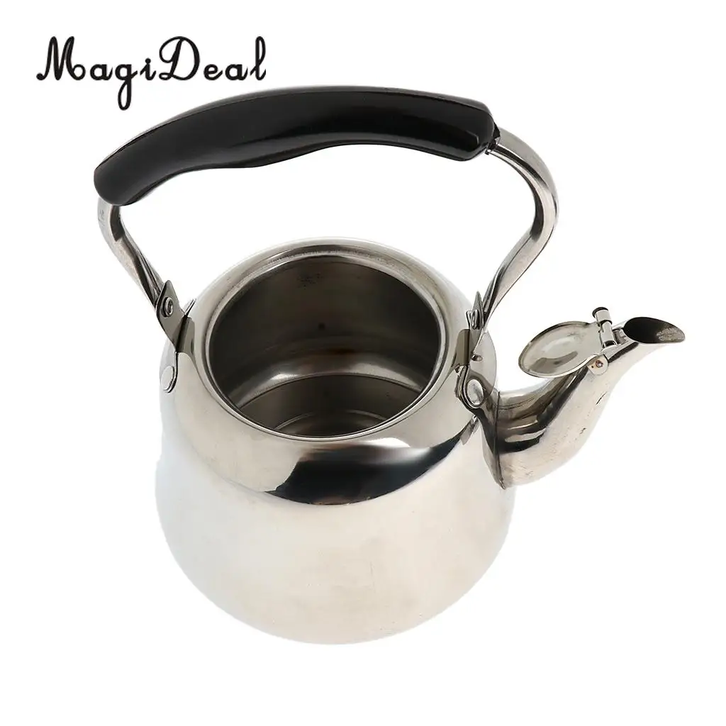 Whistling Kettle Stainless Steel Camping Kitchen Tea Coffee Water Pot 1L - 4L