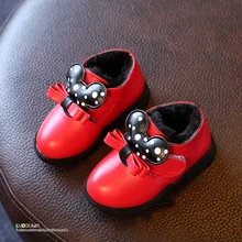 YNB Hiver bébé chaussures nouveau dessin animé de mode filles bottes 2017 marque haute qualité pu chaussures pour filles enfants rouge noir bottes pour filles