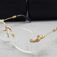 Высокое качество унисекс Мода без оправы сплав Ретро квадратные очки Рамка Серебро Золото оптические очки при близорукости очки