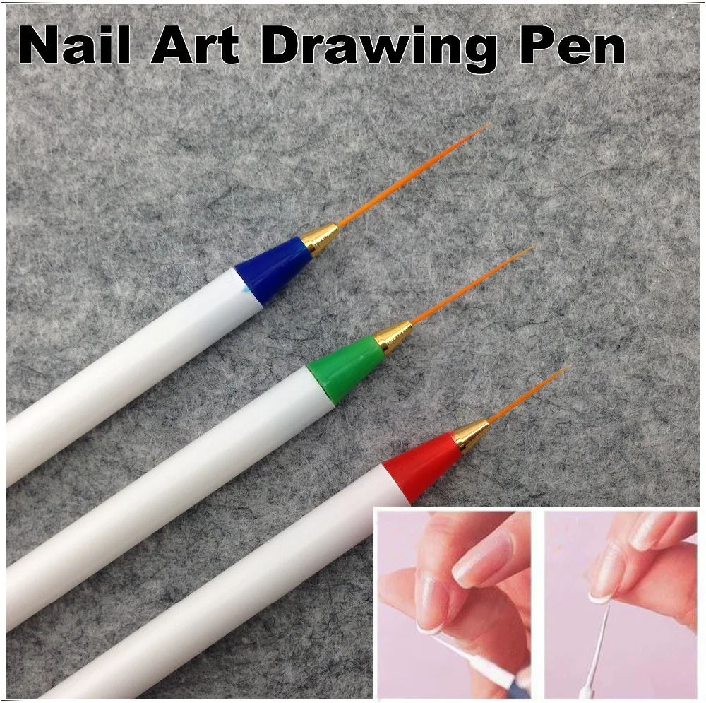 

3pcs/set Nail Art Brush Ongle Liner Drawing Liner Pen Paint Brushes Tools Kit