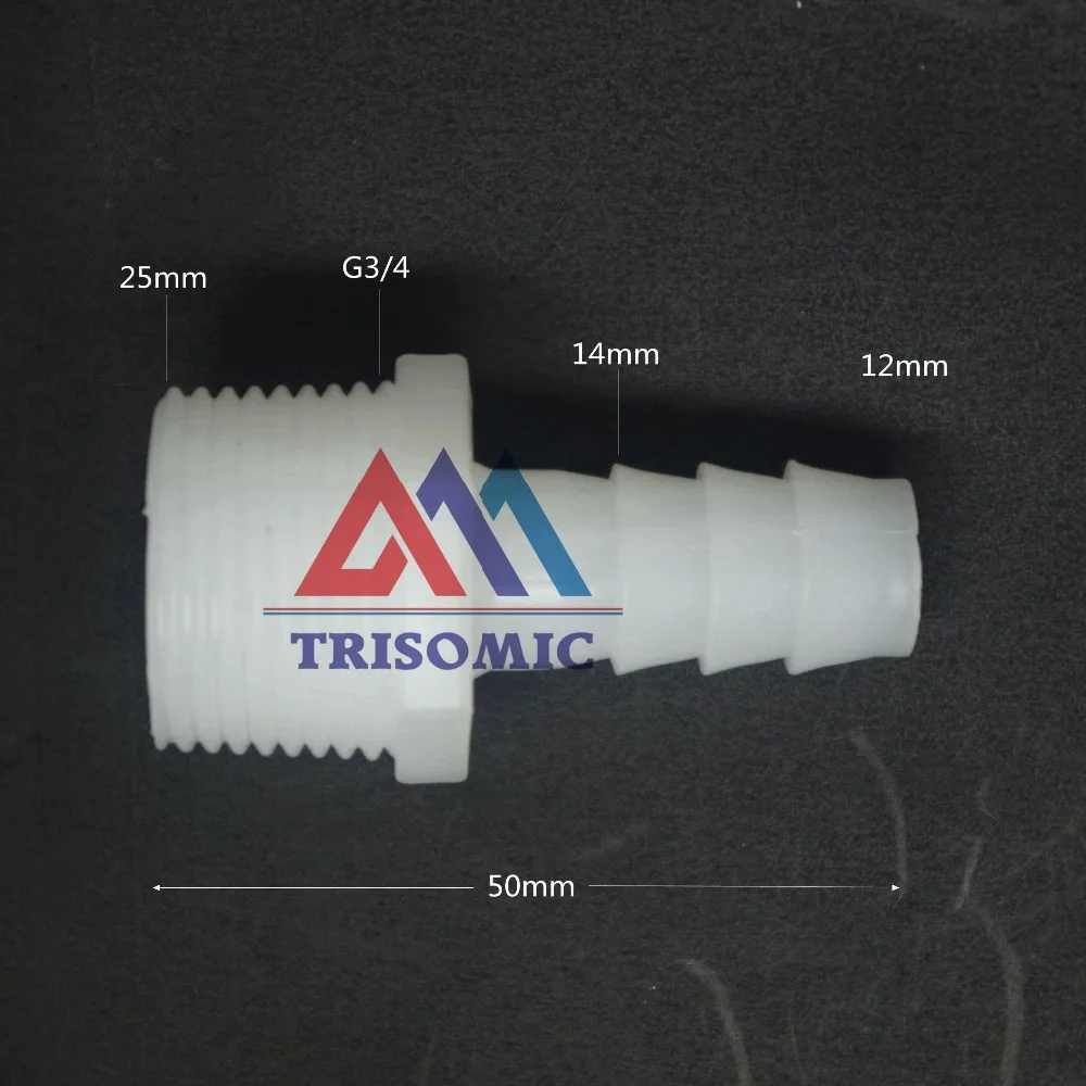 12mm G3/4 Straight Connector Plastic pipe Fitting Barbed Connector with thread Material PE