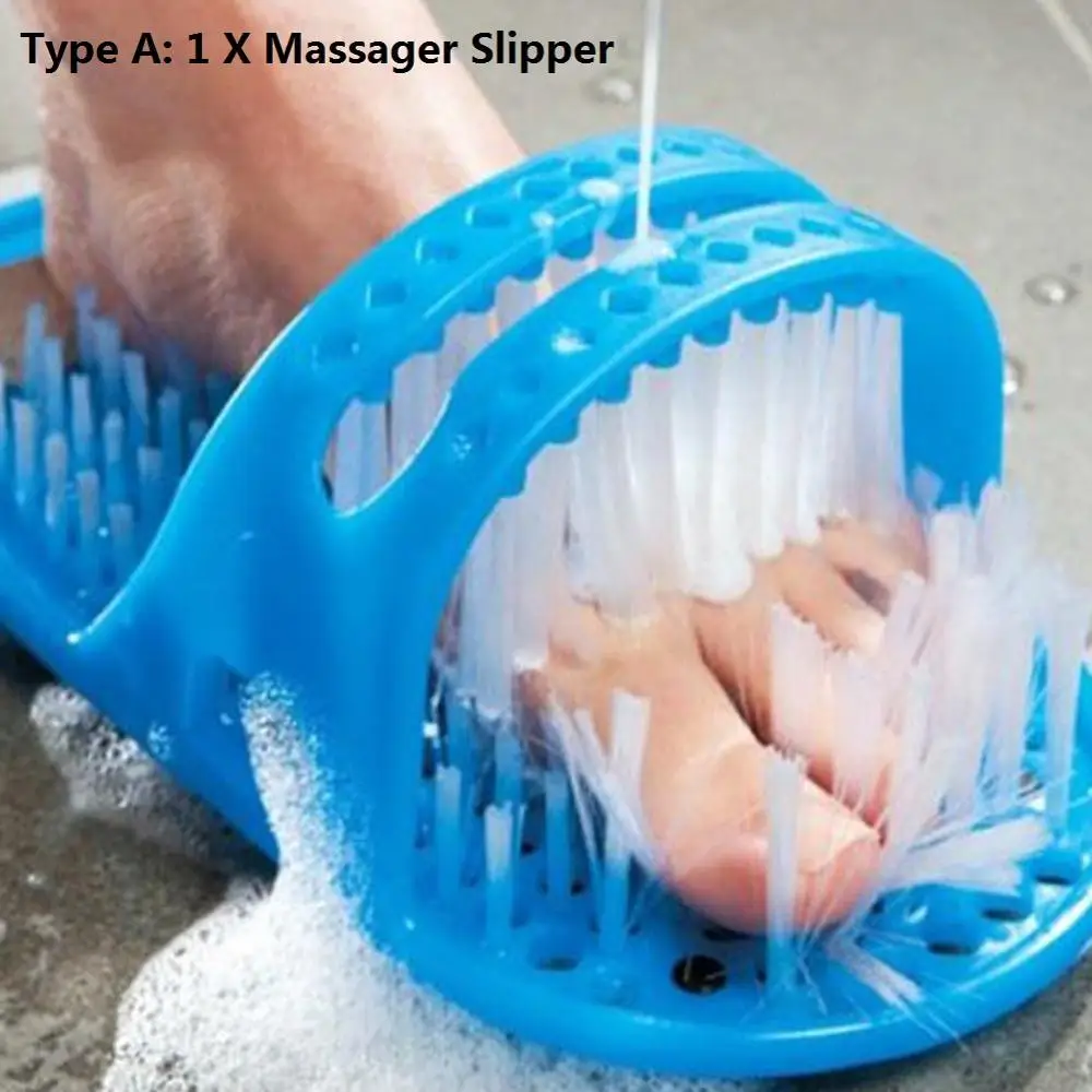 Plastic Bath Shower Feet Massage Slippers Bath Shoes Brush Pumice Stone Foot Scrubber Spa Shower Remove Dead Skin Foot Care Tool