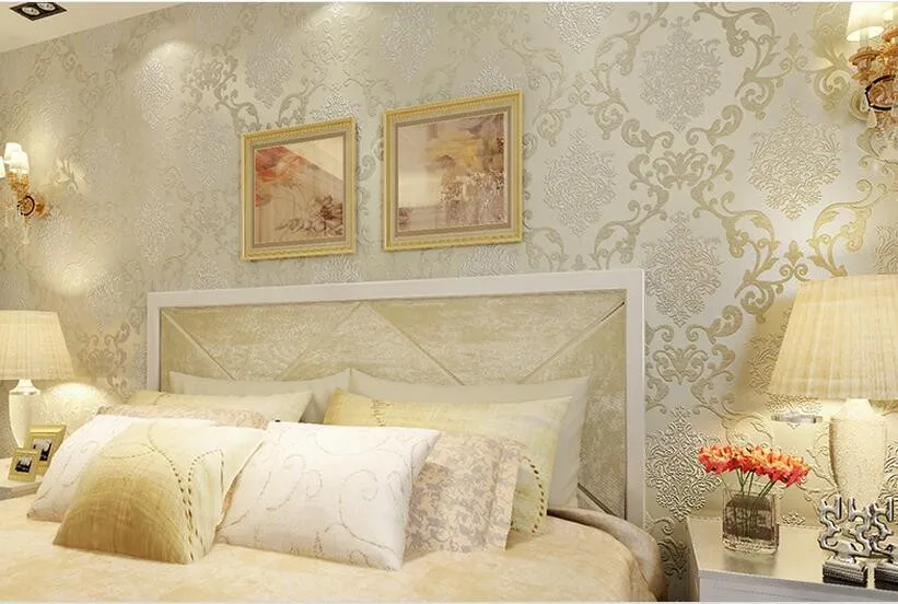 Waliicorners European bedroom wall paper shop for living room simple European Damascus wallpaper for walls 3 d 25