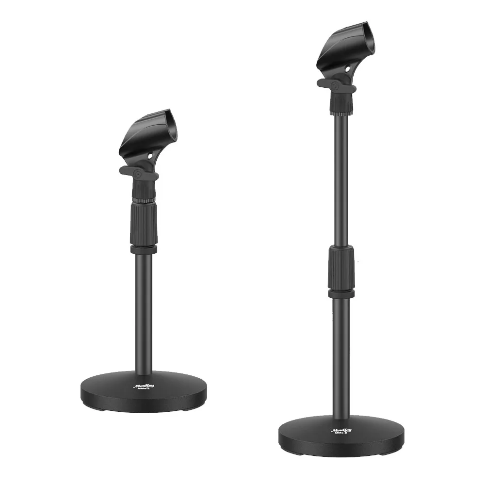 

All-metal Base Desktop Microphone Stand Holder Tablet Bracket Adjustable Non-slip Angle Foldable Mount With Mic Adapter Clip