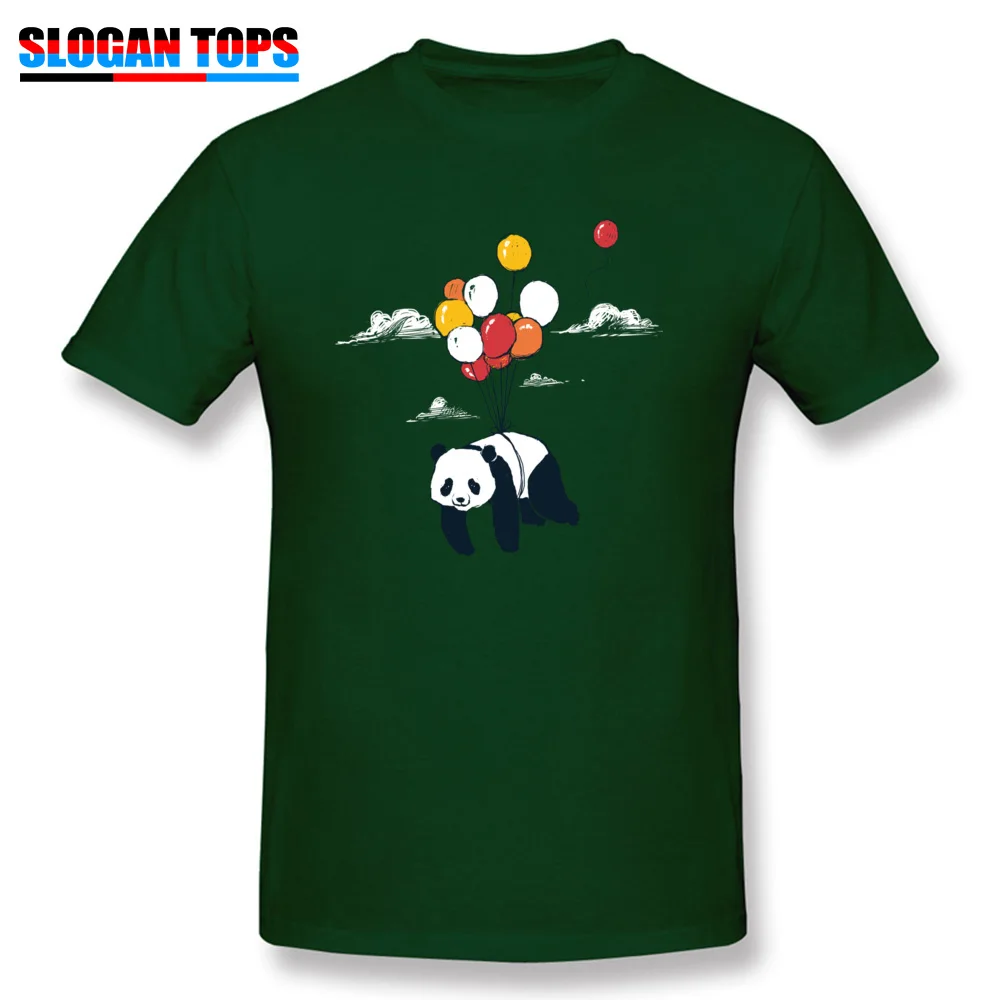 Men Cute Printed On Tees Round Neck Summer Fall 100% Cotton T-shirts Printed On Short Sleeve Flying Panda Tops Tees Flying Panda dark