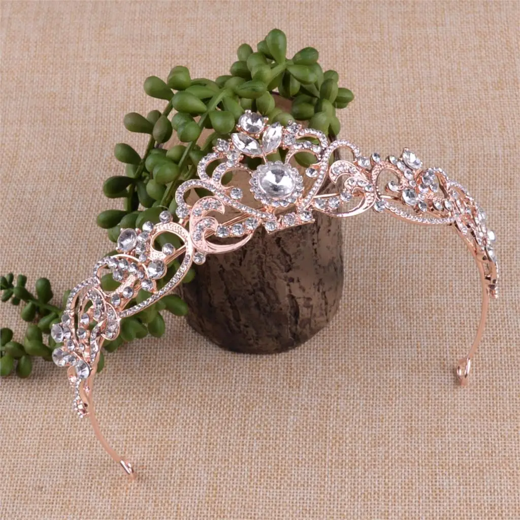 

Silver Gold Rose Gold Wedding Princess Bridal Prom Headpiece Tiara Crown