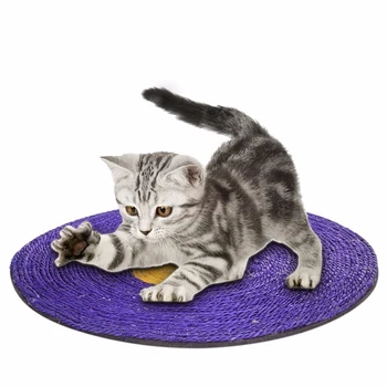 

Cat Scratcher Pad Exclusive Version Hand Made Round Sisal Hemp Scratching Pad Useful Scratching Instinct Relieve Mat for Cats