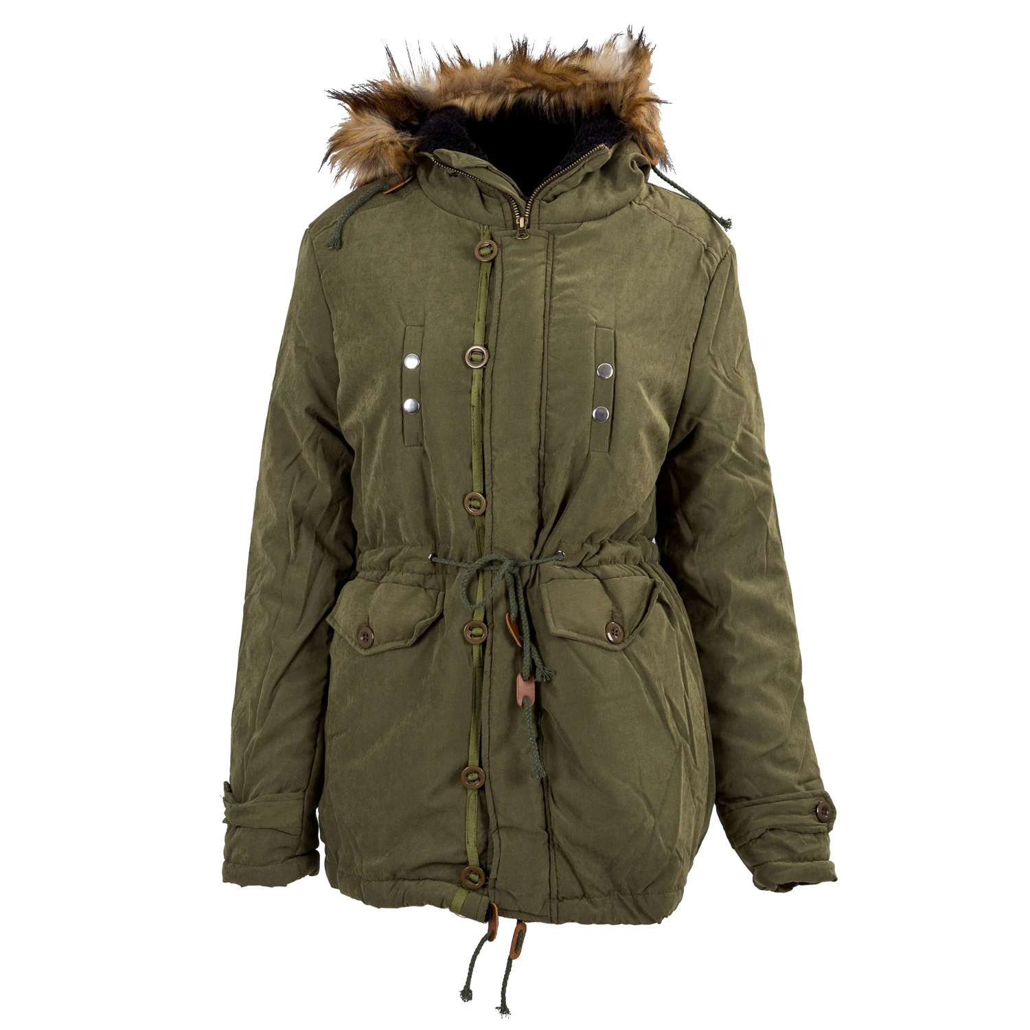 Mens New Winter Warm Fleece Parka Dreadnought Trench Jacket Duffle Coat