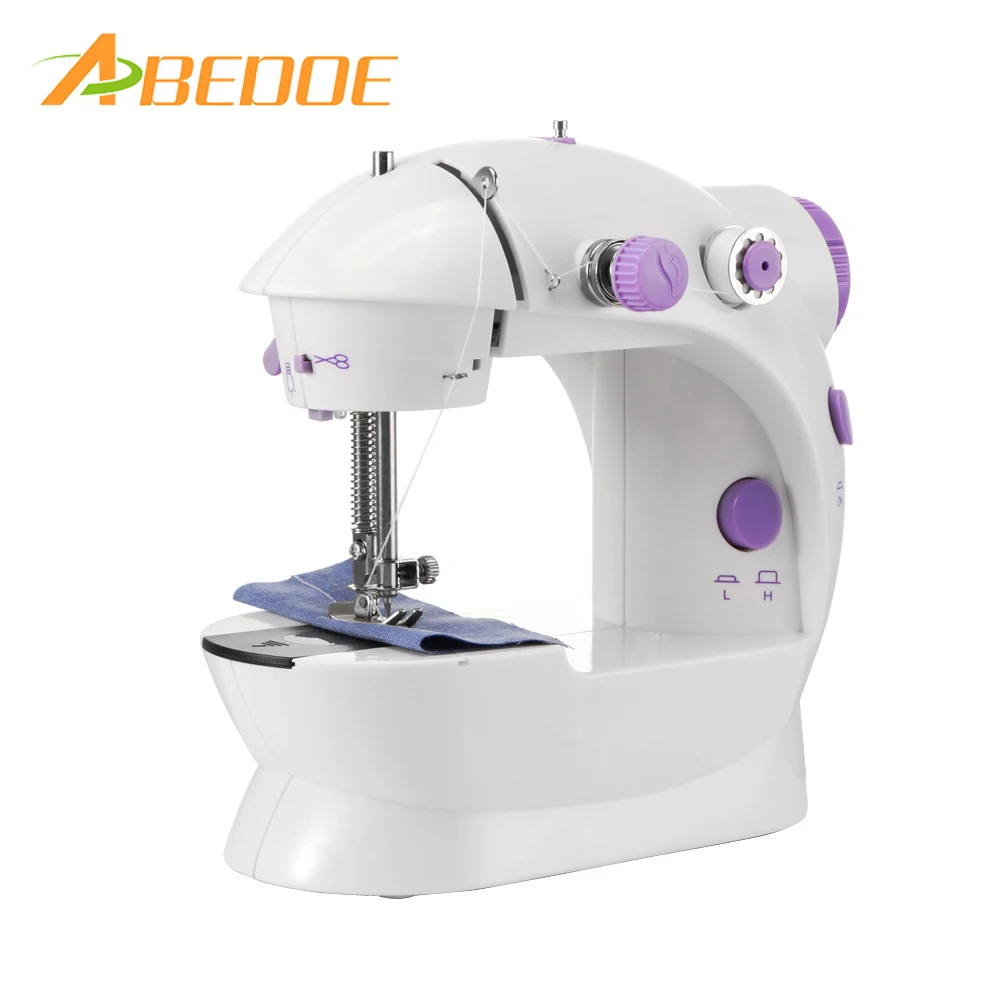 ABEDOE Electric Household Sewing Machine 2-Speed Portable Tailor Small Mini Multifunction Automatic Tread Rewind Sewing Machine
