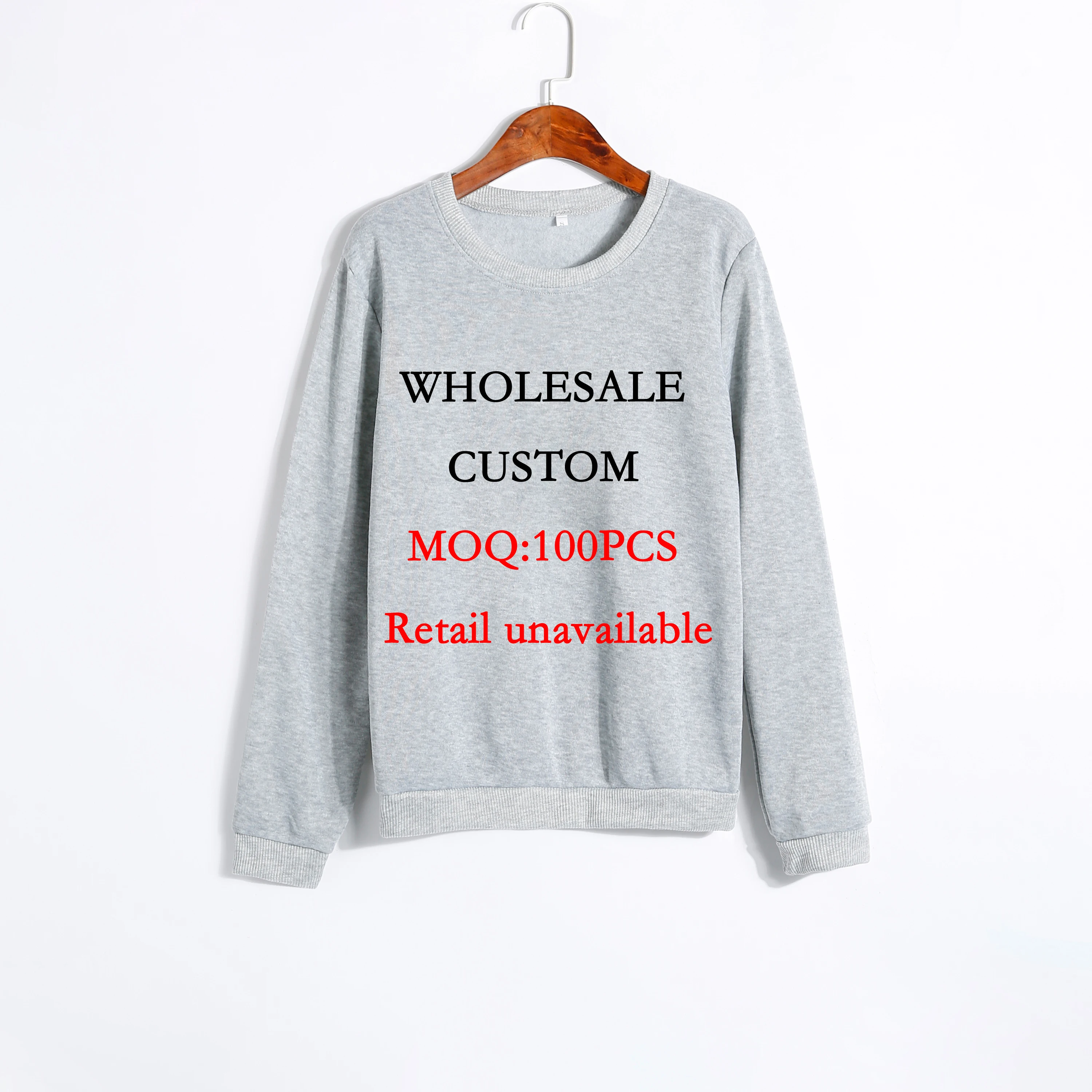 

BLACK GRAY WHITE Wholesale Custom Sweatshirts